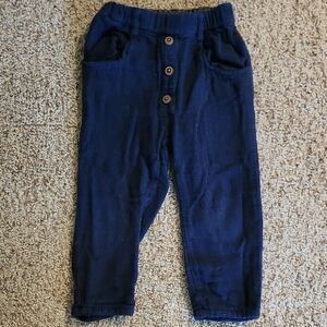 Stylish Navy Blue Buttoned Pants
